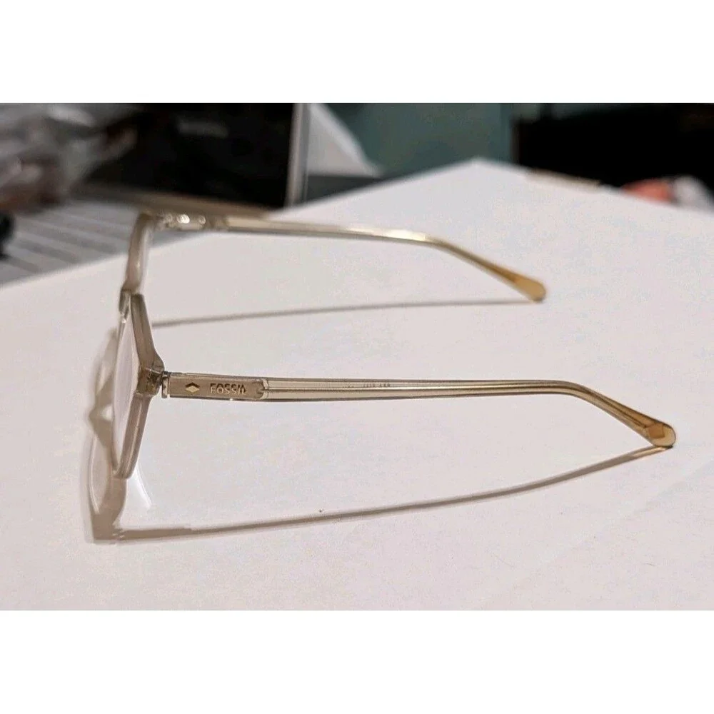 Fossil FOS 7095 Glasses Frames Translucent Champagne Nude Clear Crystal Eyewear
